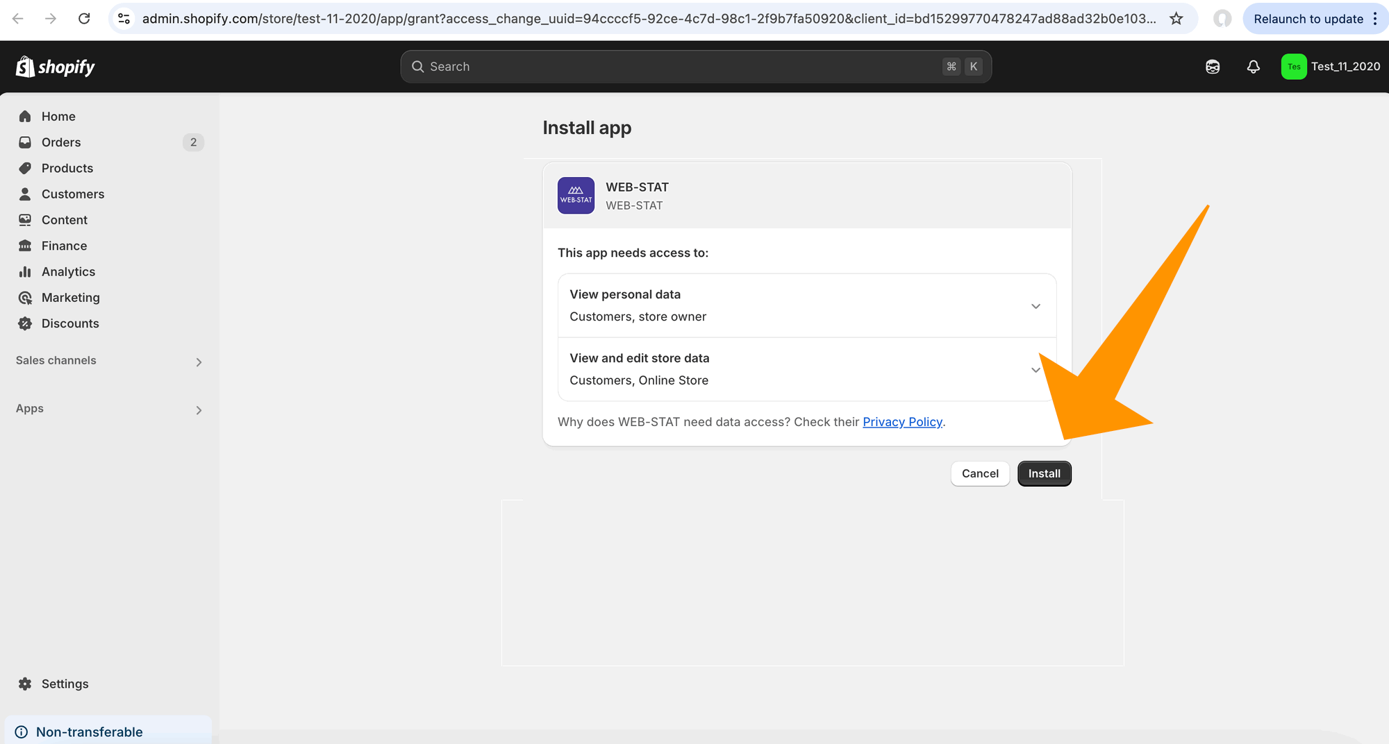 Adicionar Web-Stat 4