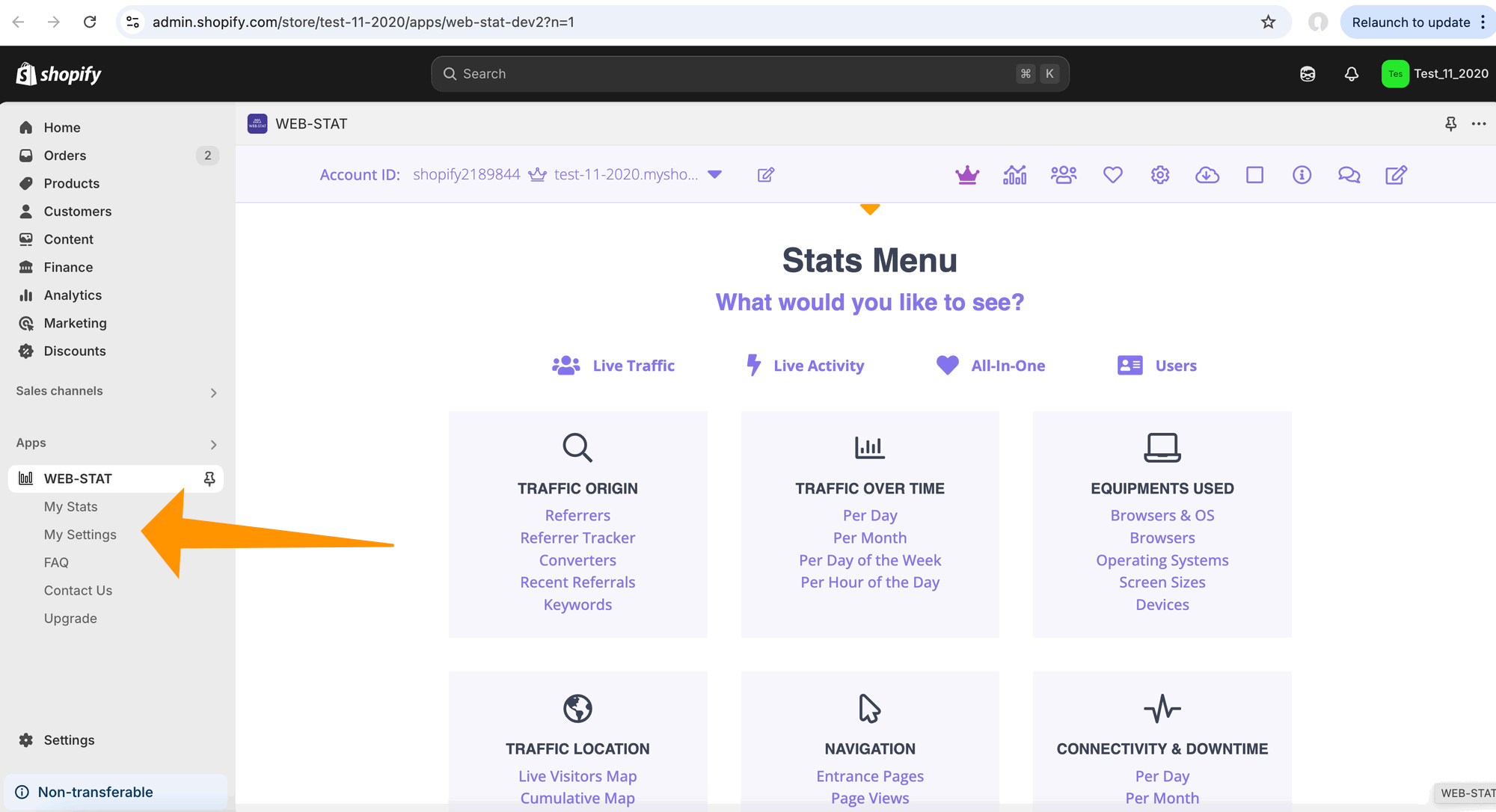 Adicionar Web-Stat 7