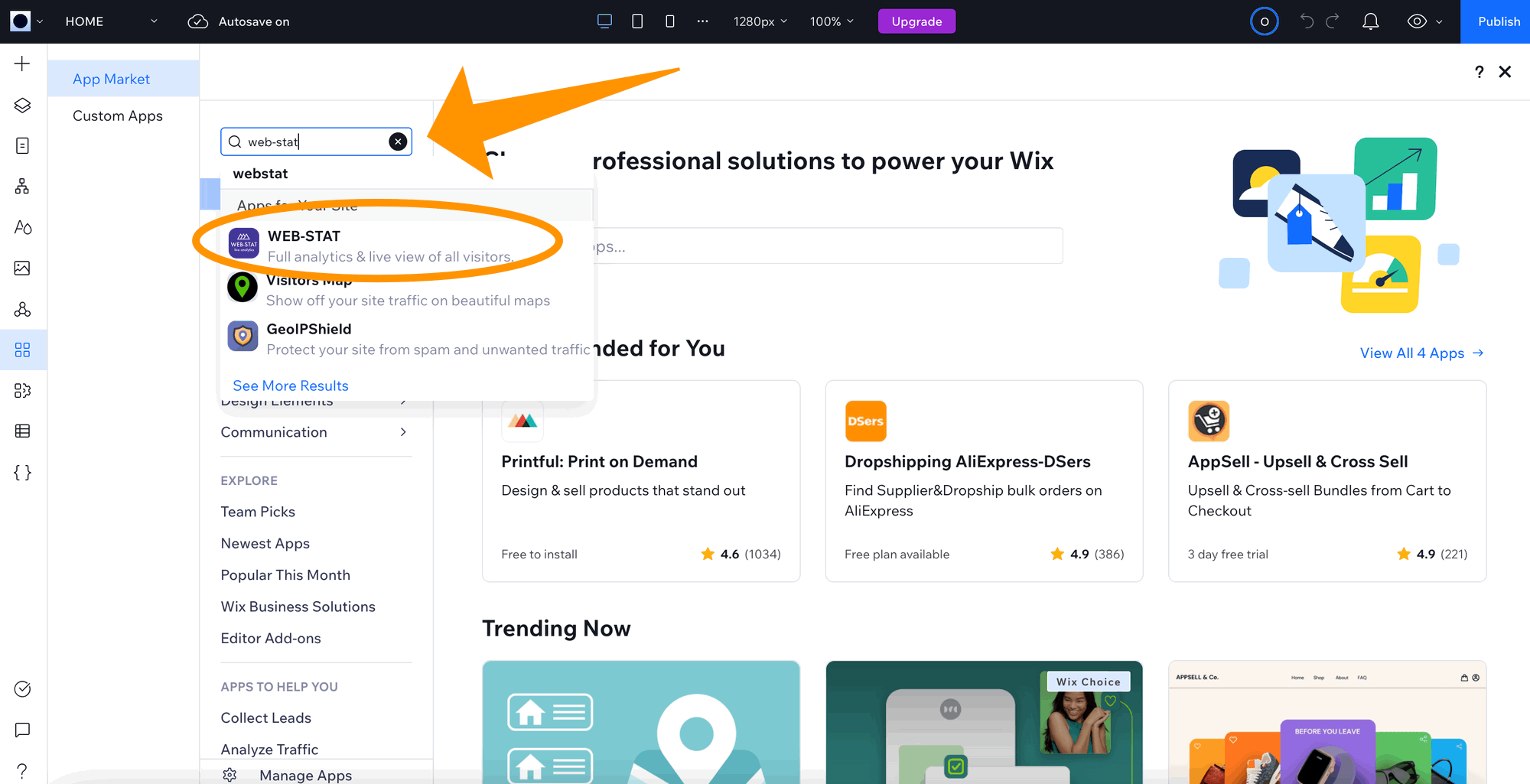 Adicionar Web-Stat 2