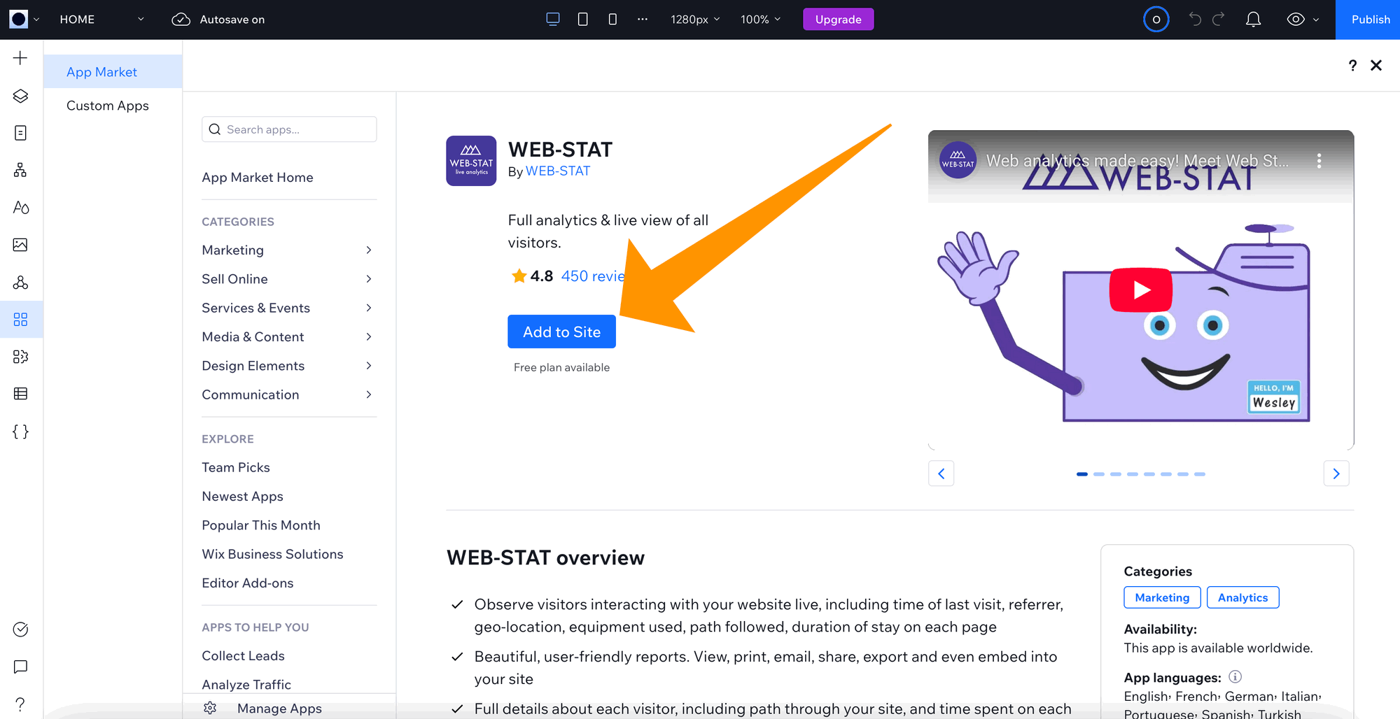 Adicionar Web-Stat 3