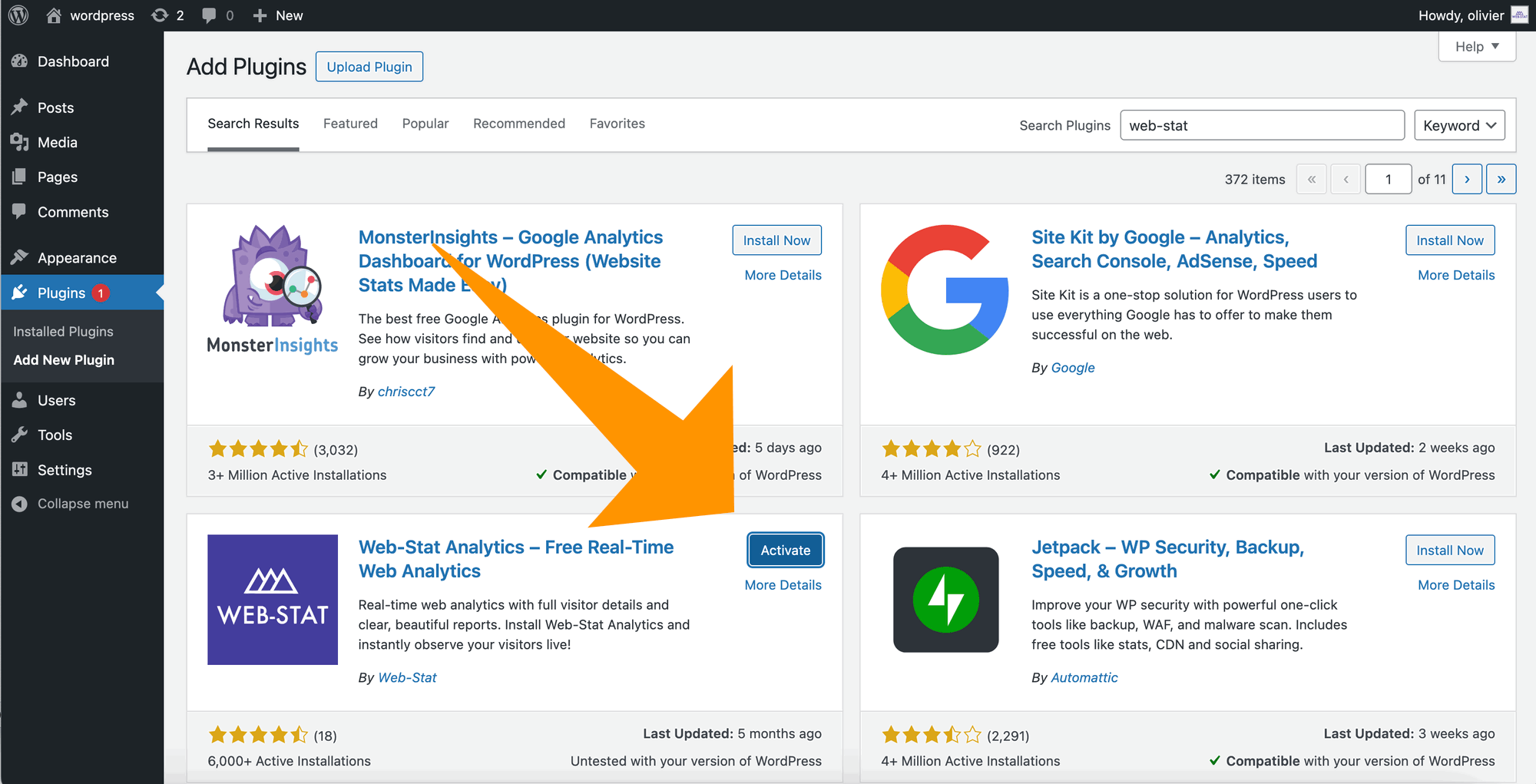 Adicionar Web-Stat 3